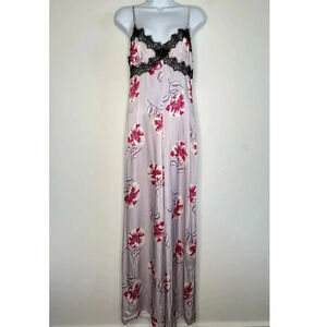 Morgan Lane Bambi Jumpsuit Silk Floral Wide Leg y2k Lacey SIZE S